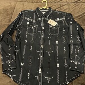 Women's Black Western Button Down Shirt